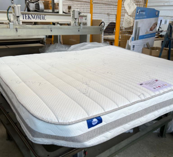 Bespoke mattress with the corner cut off at an angle